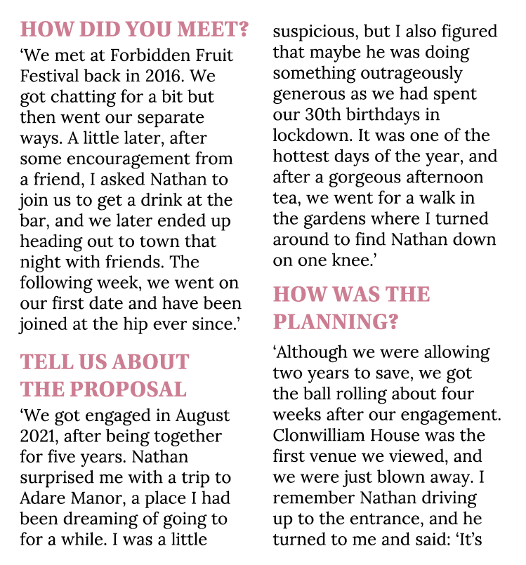 How did you meet? ‘We met at Forbidden Fruit Festival back in 2016. We got chatting for a bit but then went our separ...