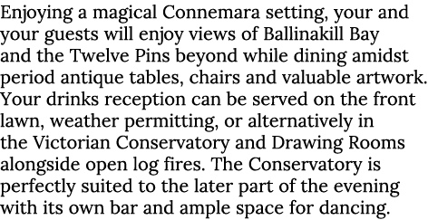 Enjoying a magical Connemara setting, your and your guests will enjoy views of Ballinakill Bay and the Twelve Pins be...