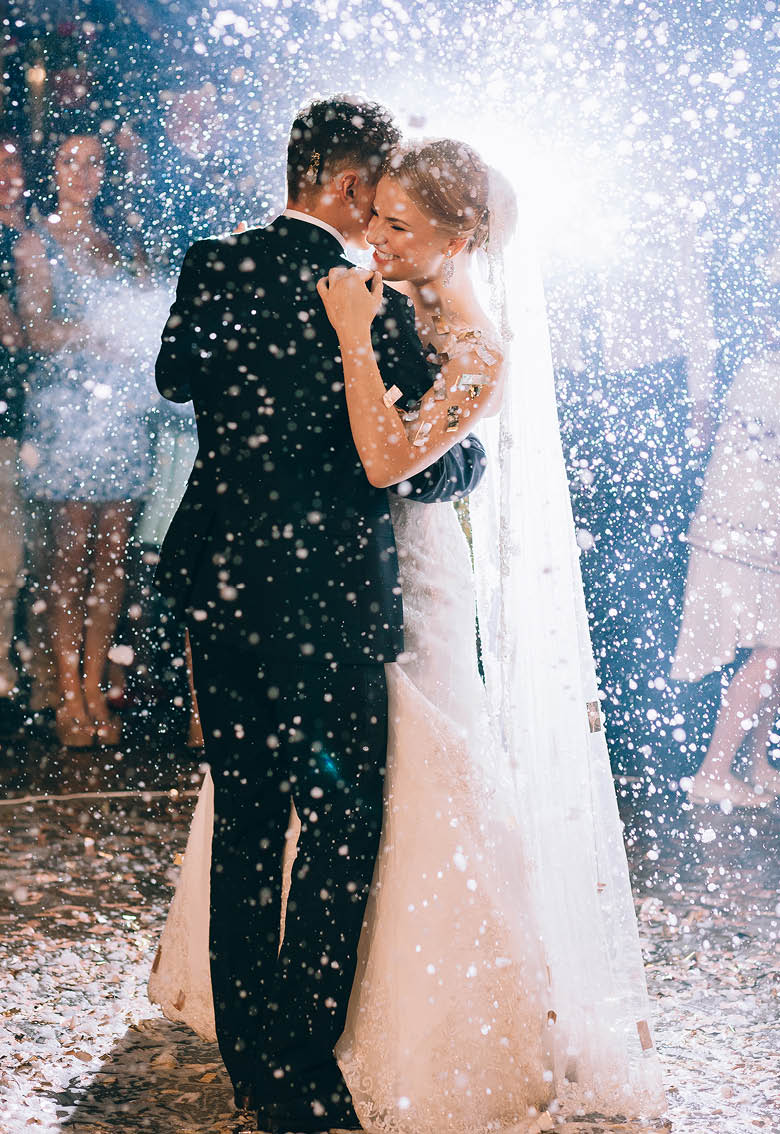 romantic dance by wedding couple