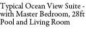 Typical Ocean View Suite - with Master Bedroom, 28ft Pool and Living Room