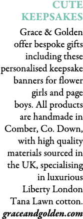 Cute Keepsakes Grace & Golden offer bespoke gifts including these personalised keepsake banners for flower girls and ...