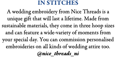 In StiTches A wedding embroidery from Nice Threads is a unique gift that will last a lifetime. Made from sustainable ...