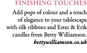 finishing touches Add pops of colour and a touch of elegance to your tablescape with silk ribbons and Ester & Erik ca...