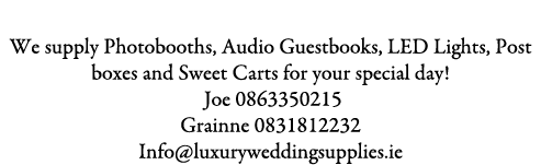 Luxury Wedding Supplies We supply Photobooths, Audio Guestbooks, LED Lights, Post boxes and Sweet Carts for your spec...