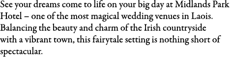 See your dreams come to life on your big day at Midlands Park Hotel – one of the most magical wedding venues in Laois...