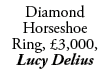 Diamond Horseshoe Ring, £3,000, Lucy Delius 