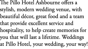 The Pillo Hotel Ashbourne offers a stylish, modern wedding venue, with beautiful d cor, great food and a team that pr...