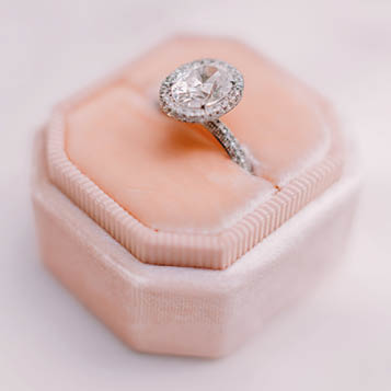 engagement ring with diamond. Beautiful luxury engagement ring. Wedding fine art photo