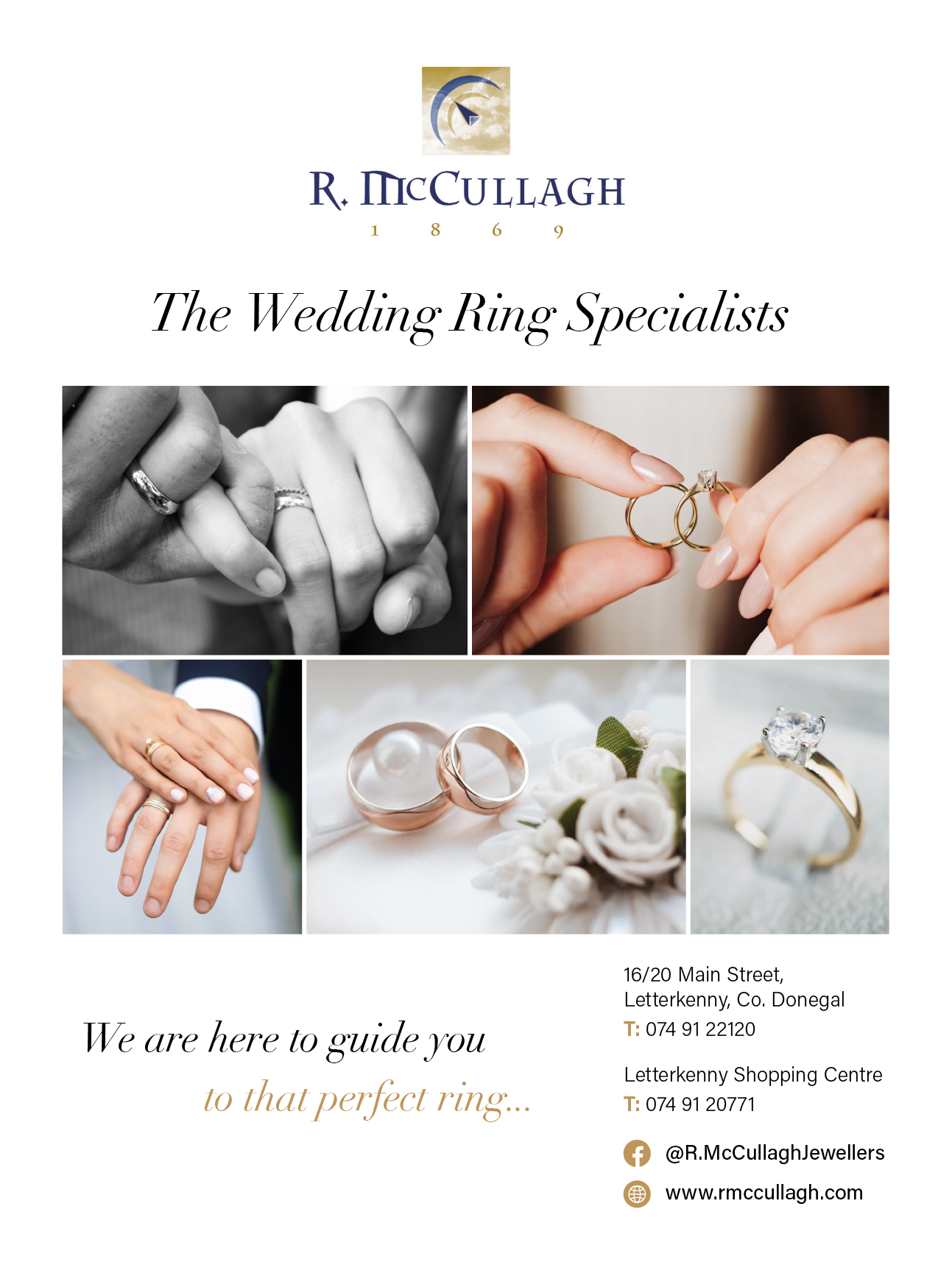 A wedding ring specialist advertisement. Description generated by AI