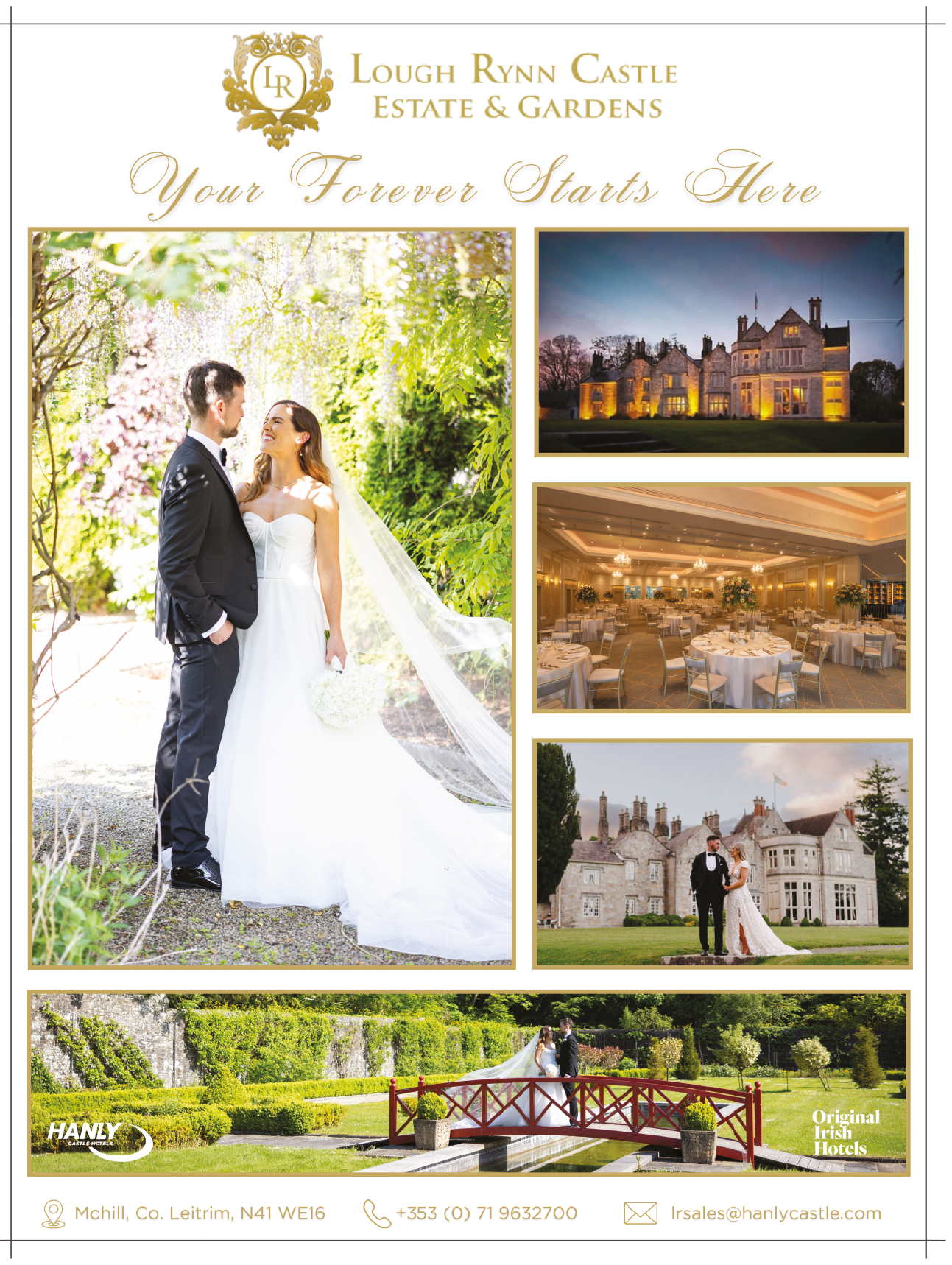 A brochure for a wedding venue. Description generated by AI