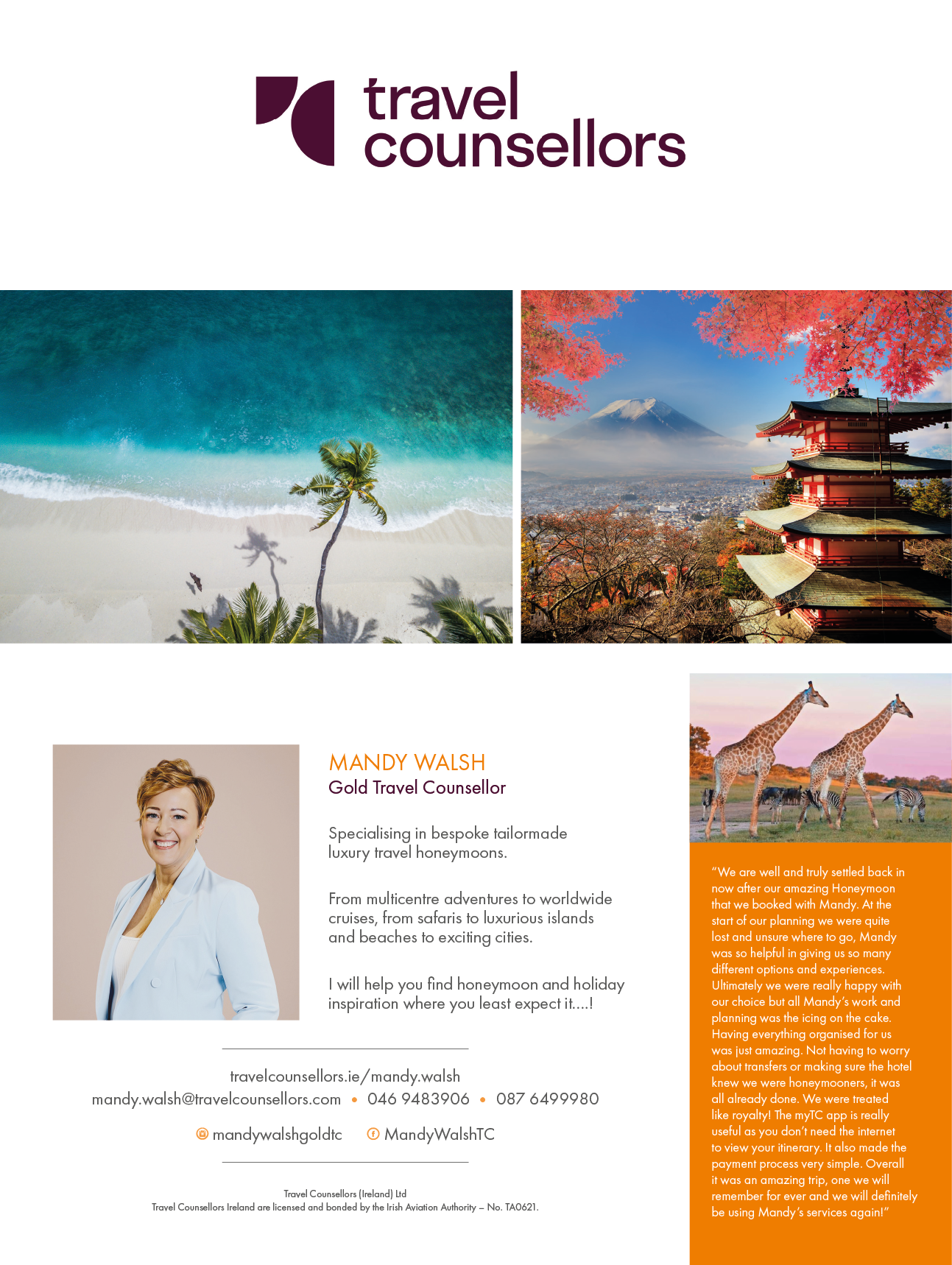 A woman smiling in front of a beach. Description generated by AI
