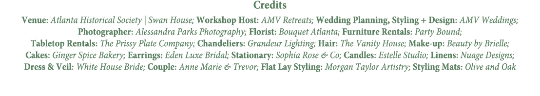 Credits Venue: Atlanta Historical Society | Swan House; Workshop Host: AMV Retreats; Wedding Planning, Styling + Desi...