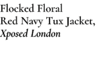 Flocked Floral Red Navy Tux Jacket, Xposed London
