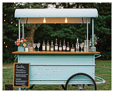 rustic mobile bar set up