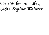 Cleo Wifey For Lifey, £450, Sophia Webster