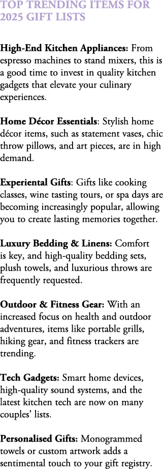 Top Trending Items for 2025 Gift Lists High End Kitchen Appliances: From espresso machines to stand mixers, this is a...