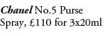 Chanel No.5 Purse Spray, £110 for 3x20ml