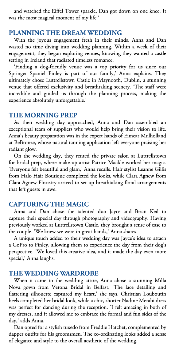 and watched the Eiffel Tower sparkle, Dan got down on one knee. It was the most magical moment of my life.’ Planning ...