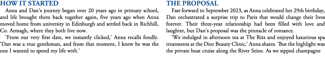 How it started Anna and Dan’s journey began over 20 years ago in primary school, and life brought them back together ...