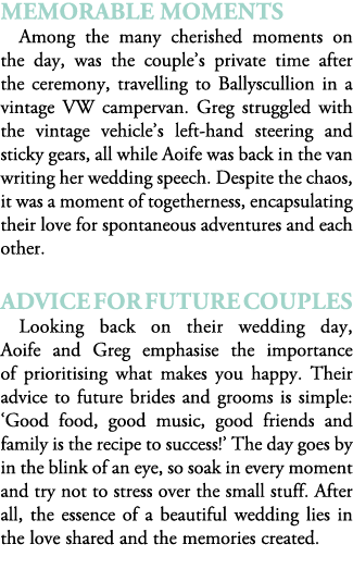 Memorable Moments Among the many cherished moments on the day, was the couple’s private time after the ceremony, trav...