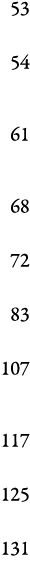 53 54  61  68  72  83  107  117  125  131