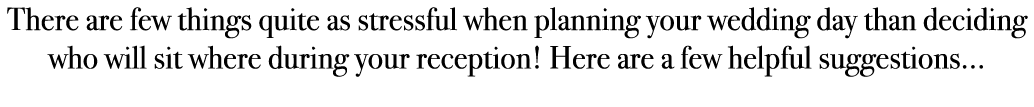 There are few things quite as stressful when planning your wedding day than deciding who will sit where during your r...