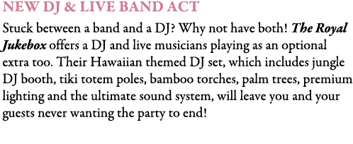 New DJ & Live Band Act Stuck between a band and a DJ? Why not have both! The Royal Jukebox offers a DJ and live music...