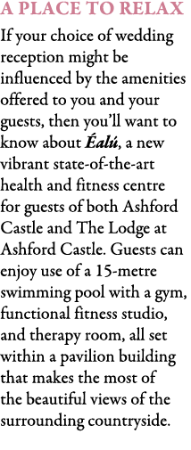 A Place To Relax If your choice of wedding reception might be influenced by the amenities offered to you and your gue...