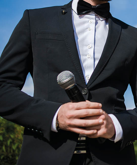 toastmaster at a wedding. mc