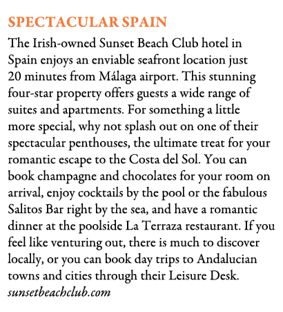 Spectacular Spain The Irish owned Sunset Beach Club hotel in Spain enjoys an enviable seafront location just 20 minut...