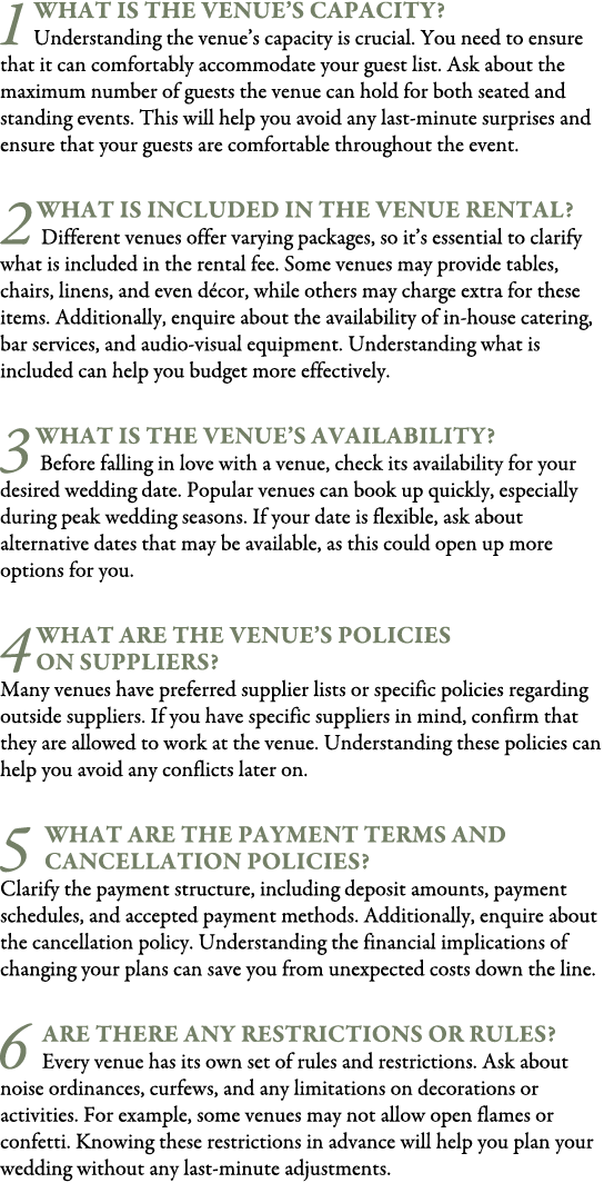 1 what is the Venue’s Capacity? Understanding the venue’s capacity is crucial. You need to ensure that it can comfort...