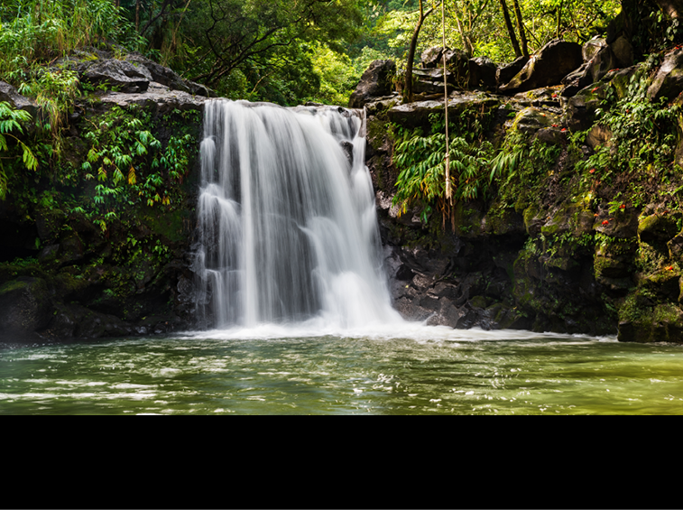 Waterfall on the road to Hana - Maui, Hawaii