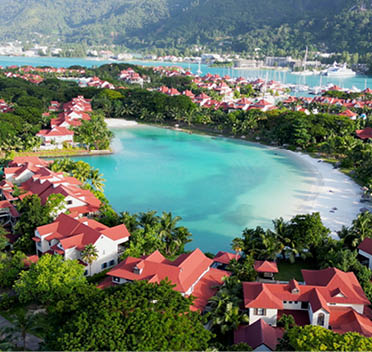 Mahe Island At Victoria In Seychelles Islands Seychelles. Indian Ocean Landscape. Beach Paradise. Victoria At Seychelles Islands. Seascape Outdoor. Nature Background. Tourism Travel.