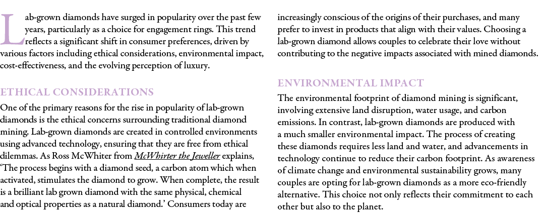 Lab grown diamonds have surged in popularity over the past few years, particularly as a choice for engagement rings. ...