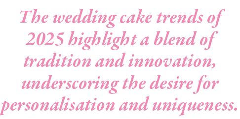 The wedding cake trends of 2025 highlight a blend of tradition and innovation, underscoring the desire for personalis...
