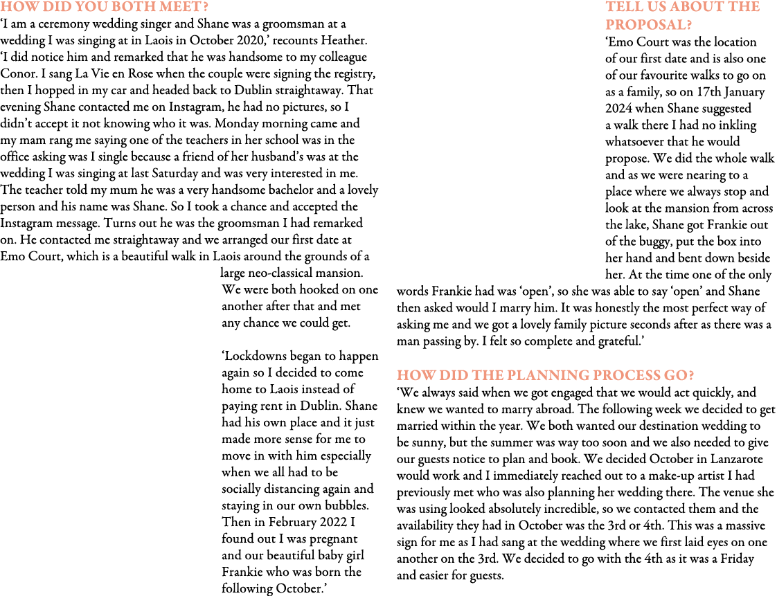 How did you both meet? ‘I am a ceremony wedding singer and Shane was a groomsman at a wedding I was singing at in Lao...