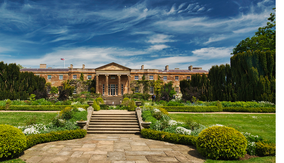 The South Terrace looking north, June 2021. Hillsborough Castle is a late Georgian mansion built in the 1770s by Wills Hill, first Marquis of Downshire. The palace today functions as the official residence of the Royal Family when they are in Northern Ireland, and it has been the home of the Secretary of State since the 1970s.