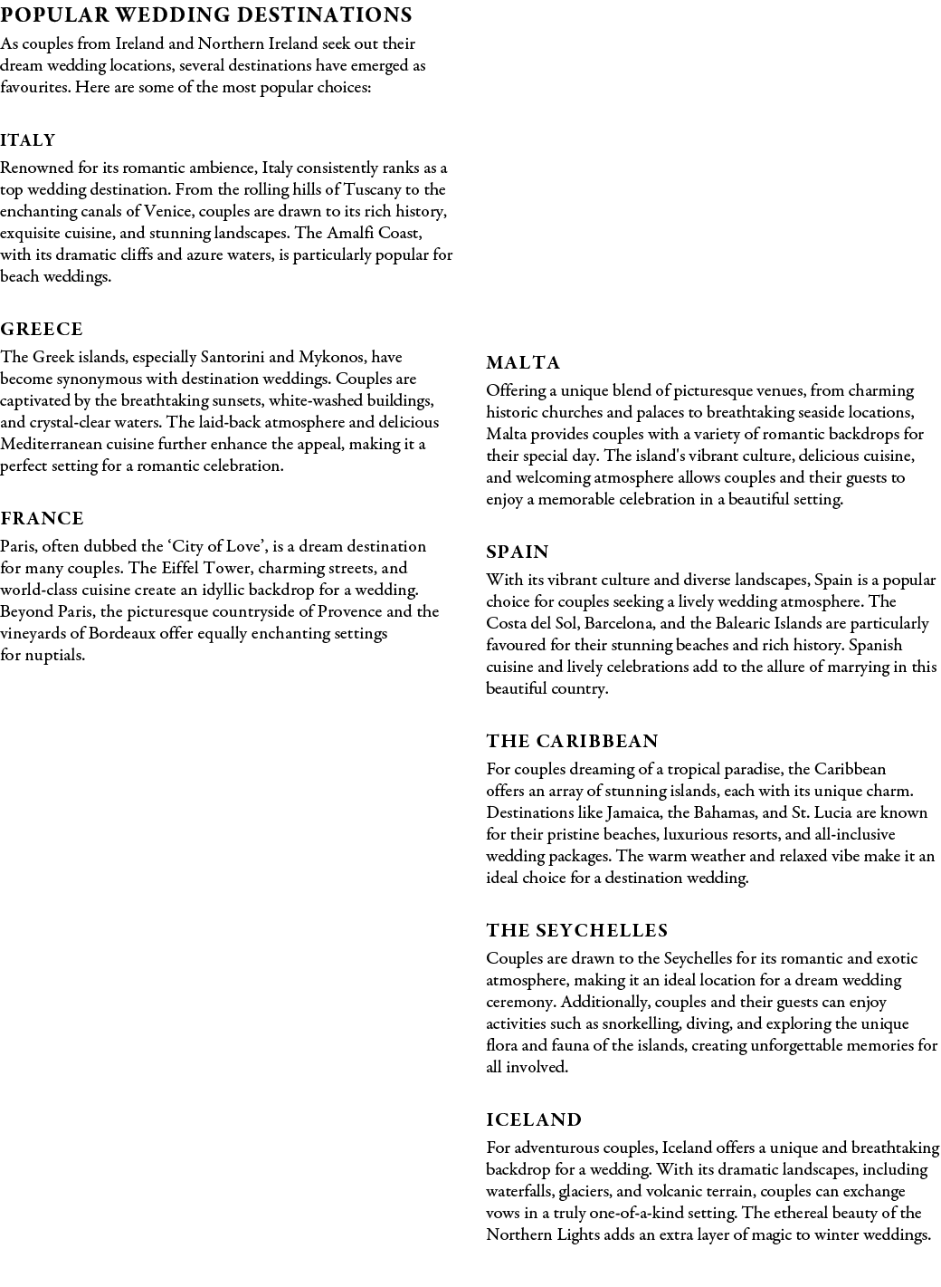 Popular Wedding Destinations As couples from Ireland and Northern Ireland seek out their dream wedding locations, sev...