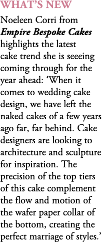 what’s new Noeleen Corri from Empire Bespoke Cakes highlights the latest cake trend she is seeeing coming through for...