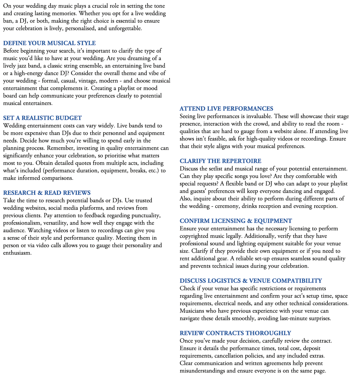 On your wedding day music plays a crucial role in setting the tone and creating lasting memories. Whether you opt for...