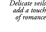 Delicate veils add a touch of romance