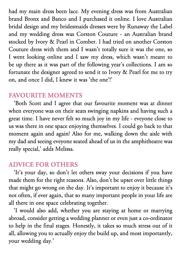 had my main dress been lace. My evening dress was from Australian brand Bronx and Banco and I purchased it online. I ...