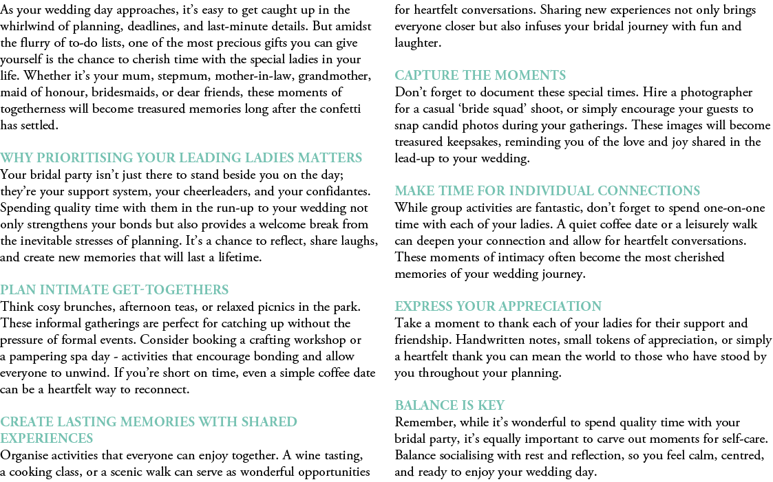 As your wedding day approaches, it’s easy to get caught up in the whirlwind of planning, deadlines, and last minute d...