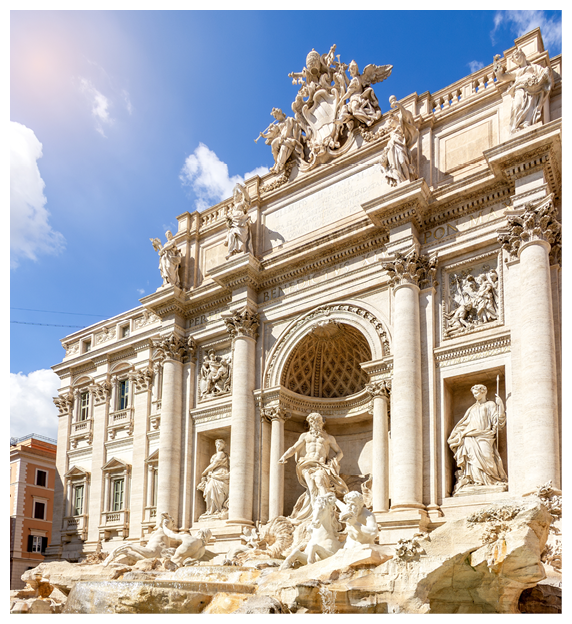 Famous Trevi fountain in autumn, Rome, Italy