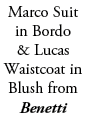 Marco Suit in Bordo & Lucas Waistcoat in Blush from Benetti