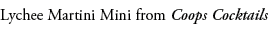 Lychee Martini Mini from Coops Cocktails