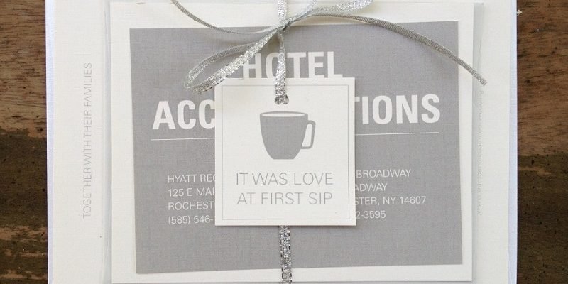 coffee themed wedding invitation