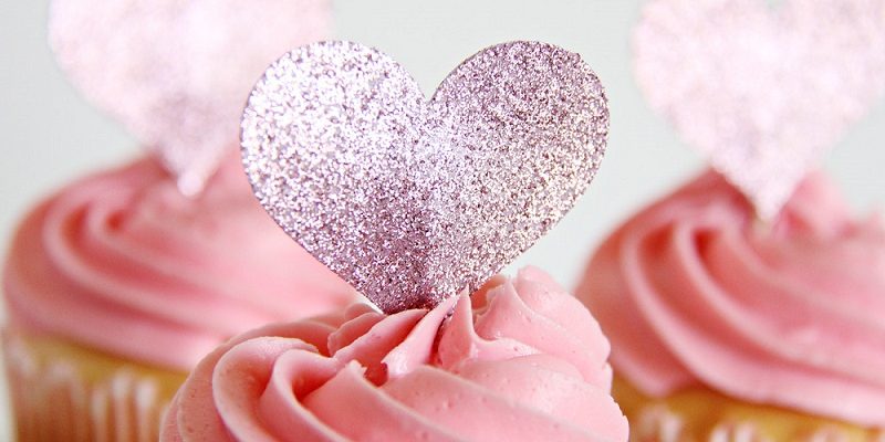 cupcake and hearts