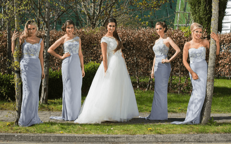 bride and 4 bridesmaids