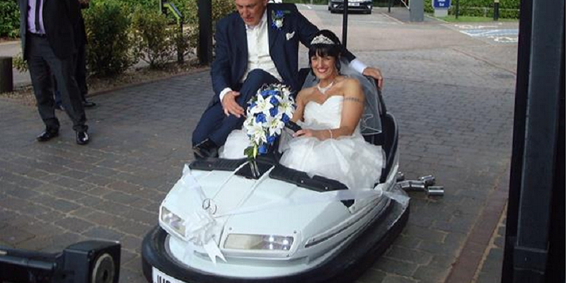 Bumper cars, tractors and other unusual wedding transport